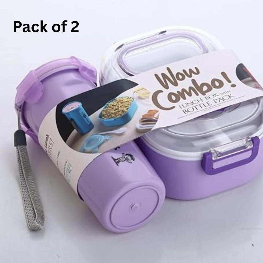 Lunchbox with Bottle Leak Proof & BPA Perfect Lunchbox (Pack of 2) zggyny-x7