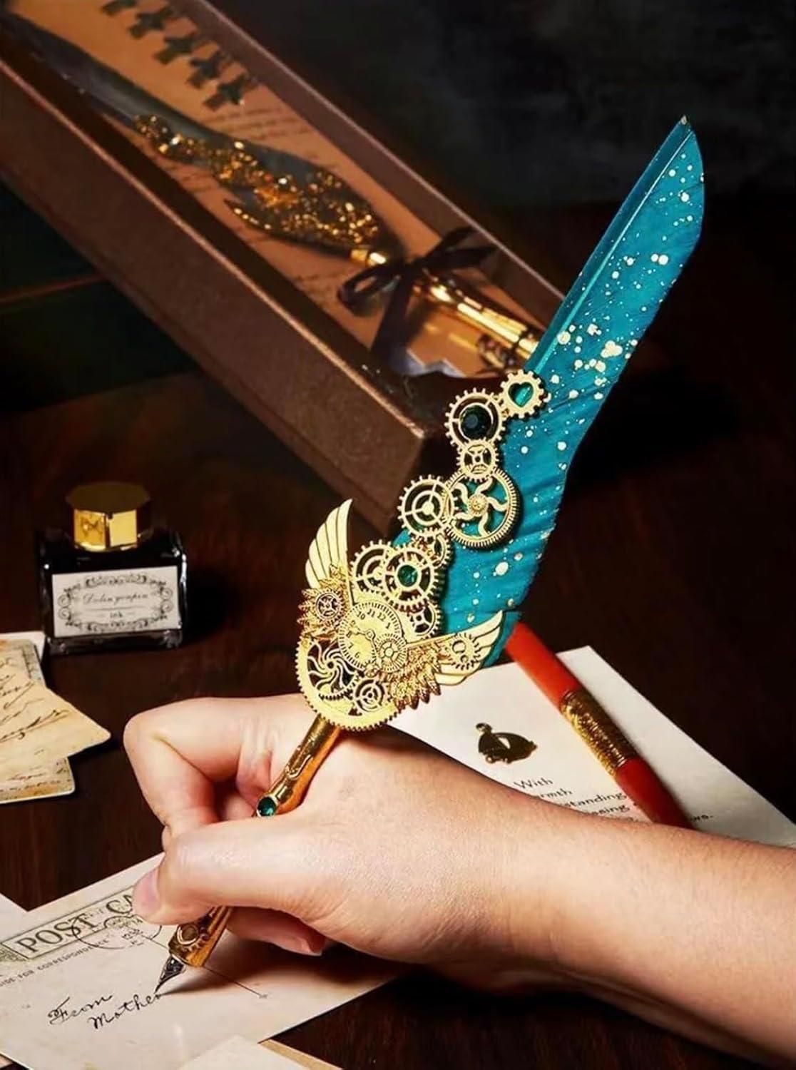 Quill Feather Pen and Ink Set zggyny-x7