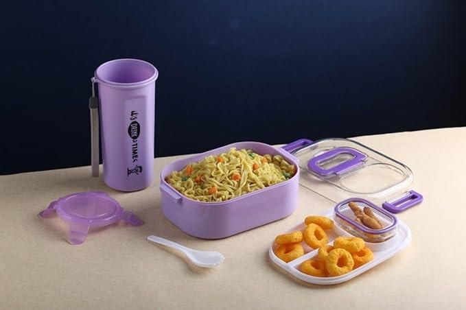 Lunchbox with Bottle Leak Proof & BPA Perfect Lunchbox (Pack of 2) zggyny-x7