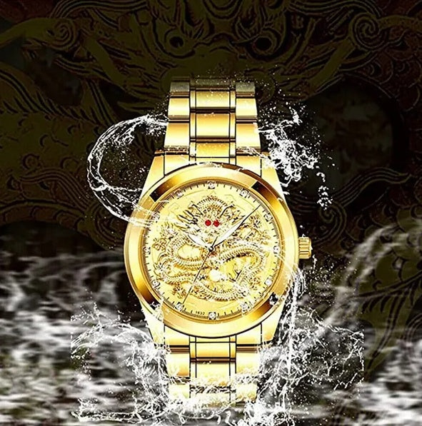Business Gift Waterproof Gold Men's Diamond Quartz Watch Classic Stainless Steel zggyny-x7