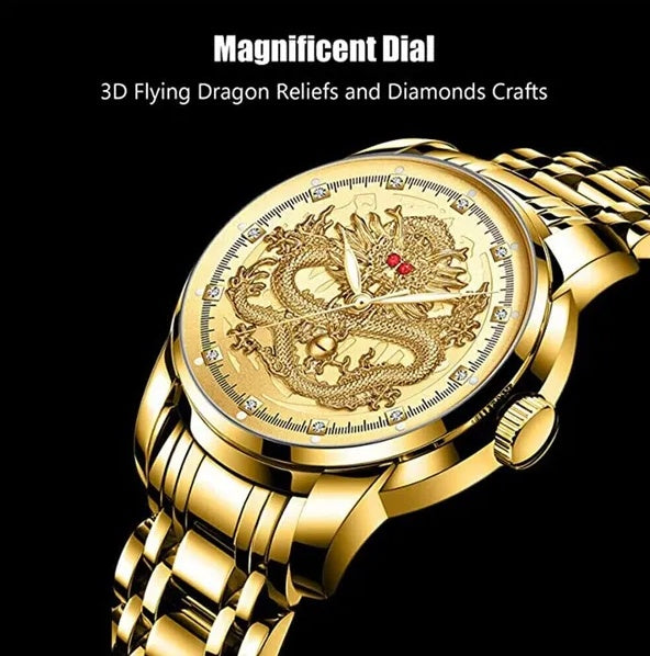 Business Gift Waterproof Gold Men's Diamond Quartz Watch Classic Stainless Steel zggyny-x7